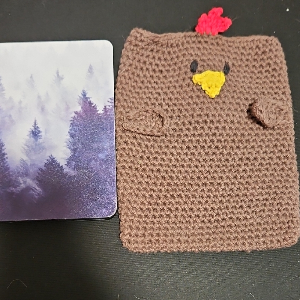 Brown Crochet Chicken E-reader Sleeve